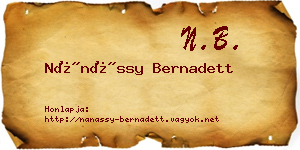 Nánássy Bernadett névjegykártya